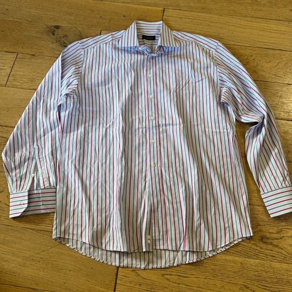 Canali Other - Canali Men's Dress Shirt Striped Long Sleeve Button Up Italy Size 43/17 (1065)